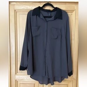 Torrid Sz 1 Black/Grey Blouse Fun Sexy!